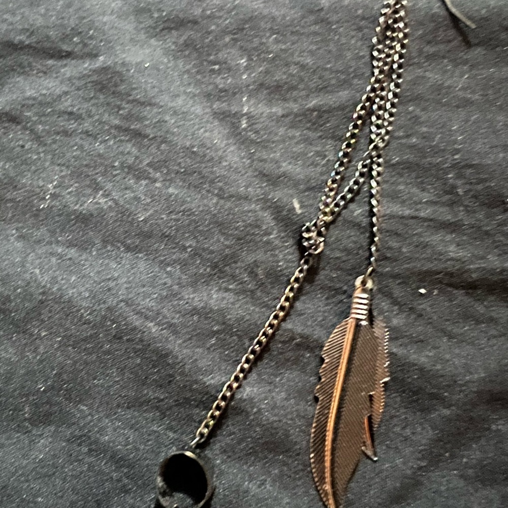 Black and Silver Feather Cuff Earring